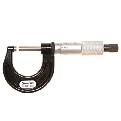 Abbildung von Starrett V436.1MXRL 25 Außenmikrometer, Ratschenanschlag, Kontermutter, Hartmetallflächen, Bereich 0 mm, 0,001 mm Teilung, +/ Genauigkeit