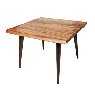 Abbildung von riess ambiente Beistelltisch ORGANIC LIVING 60cm natur, Massivholz · Baumkante Couchtisch Metall Beine Akazie