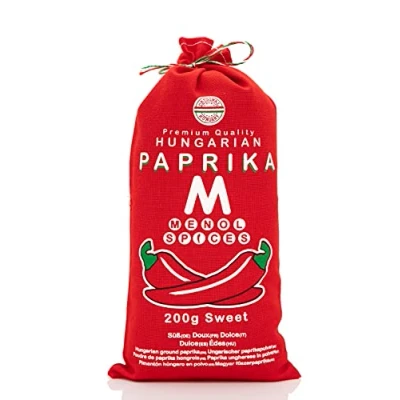 Abbildung von Menol Spices Authentischer Ungarische edelsüß Paprikapulver (Süß 200g) Spitzenqualität für Feinschmecker, Hergestellt in der Gegend von Szeged, Ungarn, Leuchtend paprika rot