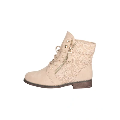 Abbildung von Elara Herbst Schnürstiefelette, Damen, Größe: 40, Beige Schuhe