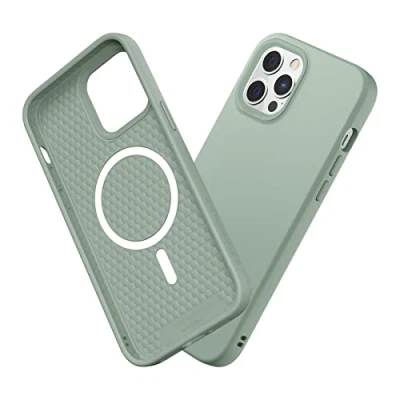 Abbildung von RhinoShield Case kompatibel mit [iPhone 12 Pro Max] SolidSuit MagSafe Stoßdämpfende &amp; schlanke Schutzhülle Premium Finish 3.5 Meter Fallschutz Salbeigrün