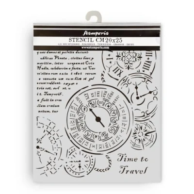 Abbildung von Stamperia Venice City of Art Thick Stencil 20x25cm Time to Travel (KSTD182)