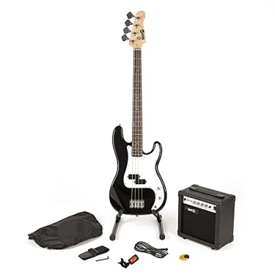 Abbildung von RockJam RJBG01 SK BK Full Size Bass Guitar super Kit with Amplifier Tuner Stand Bag and accessories Black