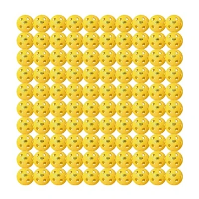 Abbildung von OZO Pickleball Set mit 100 Hallenbällen, 26 Löcher, Spritzgussform, Yellow