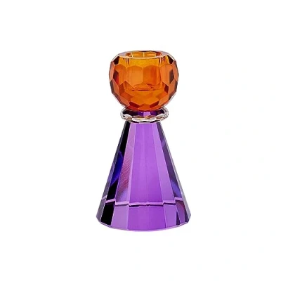 Abbildung von Gift Company Kerzenhalter Sari Konus, Kerzenständer, Kristallglas, Orange, Lila, 11.5 cm, 1093701011