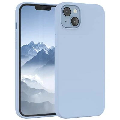 Abbildung von EAZY CASE Premium Silikon Handyhülle kompatibel mit iPhone 14 Plus, Slimcover Kameraschutz und Innenfutter, Silikonhülle, Schutzhülle, Bumper, Handy Case, Hülle, Softcase, Eisblau