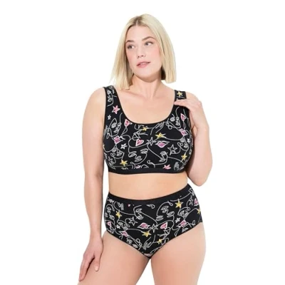 Abbildung von Ulla Popken Damen Bustier, Schlupfform, Ohne Bügel BH, Schwarz, 42 44 EU