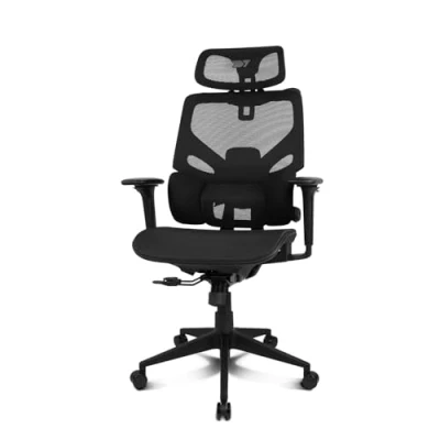 Abbildung von DRIFT Gaming DRAIR400 Professioneller Chair, hochwertiges Mesh und verstärktes Polymer, 4D verstellbare gepolsterte Armlehnen, Kolbenklasse 4, drehbar, neigbar, verstellbar, schwarz.