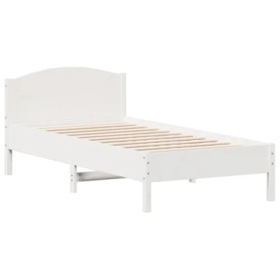 Abbildung von vidaXL Bett Massivholzbett ohne Matratze Weiß 75x190 cm Kiefernholz