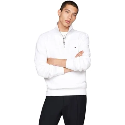 Abbildung von Tommy Hilfiger Essential ZIP Sweatshirt, Herren, Größe: 3XL, White