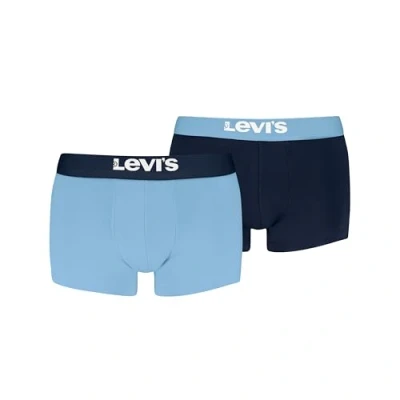 Abbildung von Levi&#039;s MEN Solid Basic Trunk 2 PACK Panties, Herren, Größe: Small, Red/black