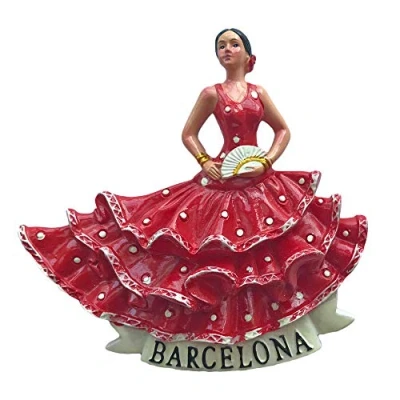 Abbildung von 3D Kühlschrankmagnet mit Flamenco Tänzerin, Barcelona, Spanien, Reiseaufkleber, Souvenirs, Kunstharz, Heim und Küchendekoration, Spanien aus China