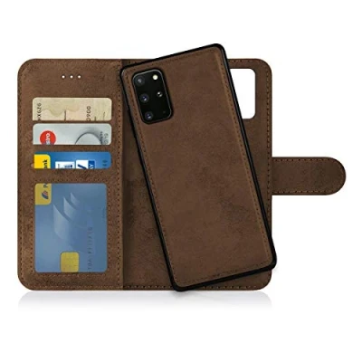 Abbildung von MyGadget Flip Case für Samsung Galaxy S20 Plus [ abnehmbare Magnet Hülle ] Handyhülle aus Kunstleder Klapphülle mit Kartenfach Schutzhülle in Braun