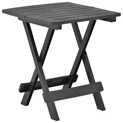 Abbildung von vidaXL Gartentisch Klappbar Bistrotisch Beistelltisch Klapptisch Balkontisch Tisch Campingtisch Esstisch Terrassentisch Anthrazit 45x43x50cm Kunststoff