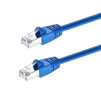 Abbildung von Monoprice Cat6A Patchkabel, doppelt geschirmt (S/FTP), 26 AWG, 10 G, reines blankes Kupfer, knickgeschützt, RJ45 Fullboot Serie, Ethernet Kabel, 9 m, Blau