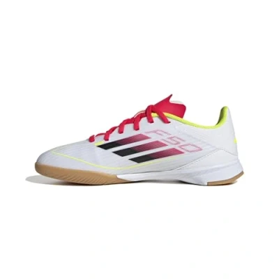 Abbildung von adidas Performance F50 League IN Unisex Fußballschuh Halle für Kinder, Größe: 28, Footwear white/core black/solar yellow Schuhe