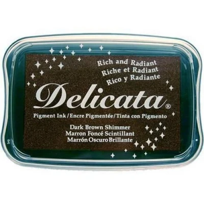 Abbildung von Tsukineko Delicata pigment ink 9x6cm Dark brown shimmer