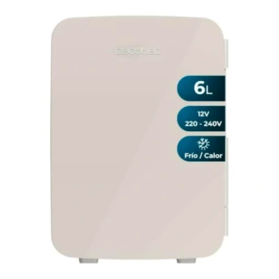 Abbildung von Cecotec Bolero MiniColing Mini Kühlschrank, 6 l, Bahamas, Beige, Betrieb 12 220 V, geeignet für Autos und Wohnwagen, Kühl Wärmefunktion, Temperatur verstellbar von 5 C bis 65