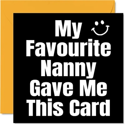Abbildung von Stuff4 Lustige Geburtstagskarten für Enkel, Enkelin, My Favourite Nanny Witz Happy Birthday Card for Granddaughter Grandson from Nanny, Banter Gifts, 145 mm x Humor Greeting Cards