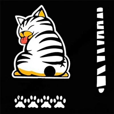 Abbildung von Liery Auto Aufkleber, Katze Moving Tail Paws Aufkleber 3D Kreative Cartoon Heckscheibe Fahrzeug Scheibenwischer Styling Dekoration