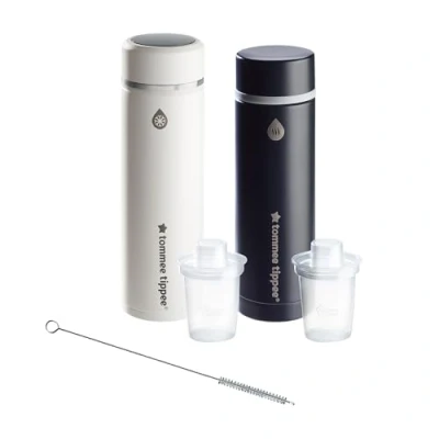 Abbildung von Tommee Tippee GoPrep Zubereiter Set, Kühlt Babymilch zur guten Temperatur in nur 2 Minuten, Transportierbare Thermosflaschen, Temperaturdisplay