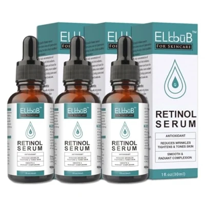 Abbildung von P Beauty Retinol Serum Gesicht 30ml Vitamin E &amp; Hyaluronsäure Gesichtsserum Anti Aging, Falten Gesichtspflege, Hautpflege für strahlende ebenmäßige Haut Bio Vegan 3x30ml