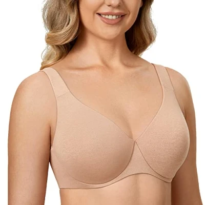 Abbildung von DELIMIRA AISILIN Damen Minimizer BH mit Bügel ohne Polster Vollschalen Große Größen Unterwäsche Haferflockenheide 85E