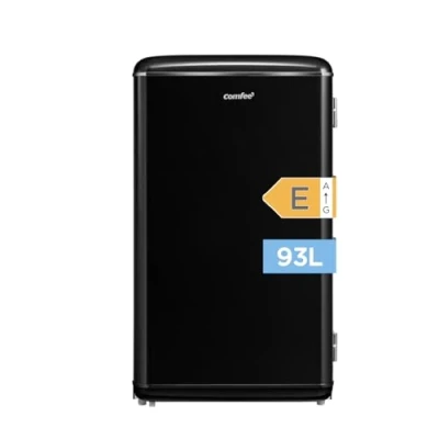 Abbildung von Comfee RCD93BL2EURT(E) Kühlschrank, 93 l, Retro freistehend, mit Kühlfach, verstellbare Thermostate, LED Licht, Schwarz