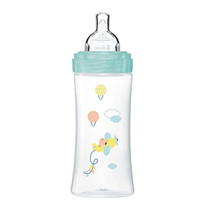 Abbildung von Dodie Babyflasche, Antikolik Sensation+, Grün, Luft, 330 ml, flacher Sauger, Fluss 3