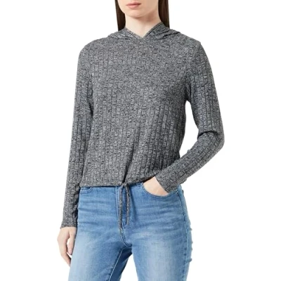Abbildung von ONLY Damen Onlclea L/S Hood Top Jrs, Dark Grey Melange, S