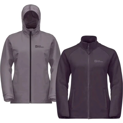 Abbildung von Jack Wolfskin Moonrise 3IN1 Jacket Outdoorjacke, Damen, Größe: 3XL, Wild blossom