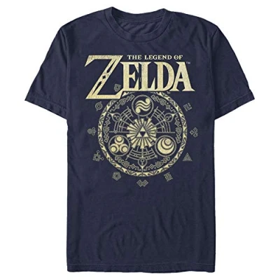 Abbildung von Nintendo Herren Legend of Zelda Symbolic Circle T Shirt, Marineblau, XX Large