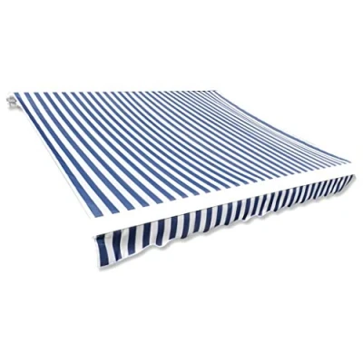 Abbildung von vidaXL Markisenstoff Blau Weiß 350x250cm Markisentuch Sonnendach Sonnenschutz