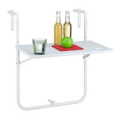 Abbildung von relaxdays Balkonhängetisch Balkon Hängetisch Rattanoptik