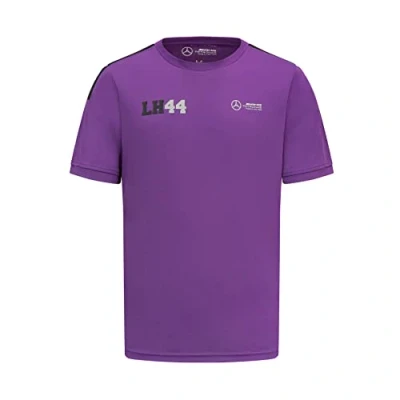 Abbildung von Mercedes Benz AMG Petronas F1 MAPF1 FW George Russell Herren Basic T Shirt mit LH44 Print Alltags 701222303 001 Lila