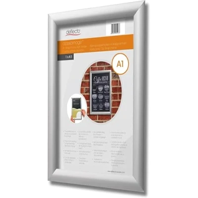 Abbildung von Deflecto Wandprospekthalter mit Klapprahmen A1 Aluminium