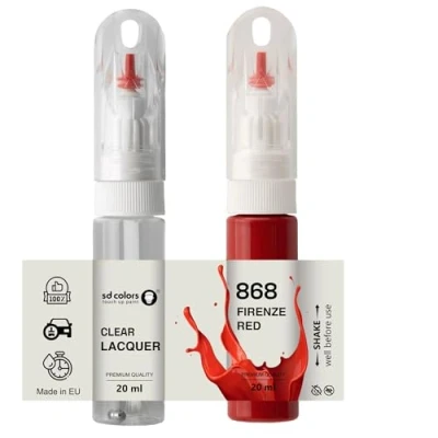 Abbildung von SD COLORS Firenze Red 868 Ausbesserungslack, 20 ML, praktischer Pinsel zur Reparatur von Kratzern (Farbe + Lack)