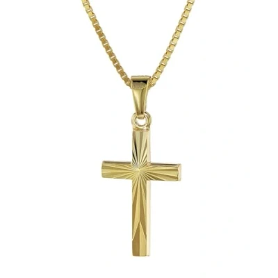 Abbildung von trendor Kette mit Anhänger Kreuz für Gold 333/8 Karat 18 mm + goldplattierte