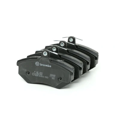 Abbildung von BREMBO P 85 092 Bremsbelagsatz exkl. Verschleißwarnkontakt mit Bremssattelschrauben ohne Zubehör AUDI: 80 B4 Limousine, 90 B3, A4 B5 Avant
