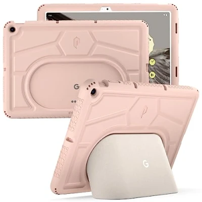 Abbildung von Poetic TurtleSkin Serie für Google Pixel Tablet Hülle 11 Zoll (2023), strapazierfähige, stoßfeste und kinderfreundliche Silikon Schutzhülle mit Fallschutz, Rose