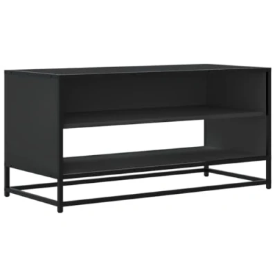 Abbildung von vidaXL TV Schrank, Lowboard für Fernseher, Fernsehtisch mit Stauraum, Fernsehschrank Wohnzimmer Schlafzimmer, Schwarz Holzwerkstoff Metall