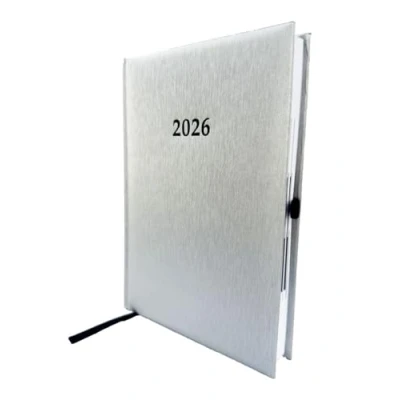 Abbildung von Buchkalender Chefplaner A5 1 Tag Seite auch sonntags (2026 silber metallic)