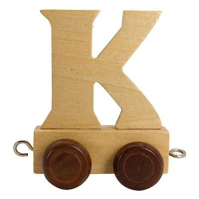 Abbildung von GICO Buchstabenzug aus Holz, Buchstaben Zug, Lok, Waggon, A Z, Wunschname (K)