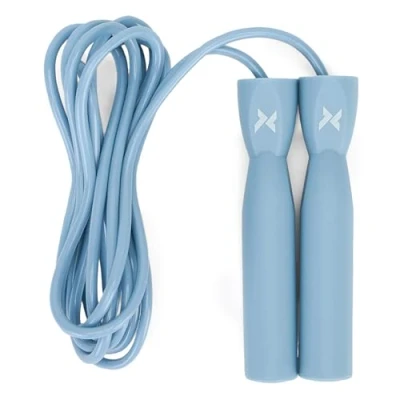 Abbildung von TREXO BASIC Boxspringseil in Blau mit einer Länge von 275 cm Verstellbares Springseil für Boxer aus PP und PVC Garantierte Haltbarkeit Flexibilität Leichtgewicht wiegt 120 g