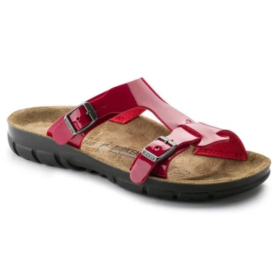 Abbildung von Birkenstock Sofia Pantolette flach Tango red patent, Damen, Größe: 42, patent Schuhe