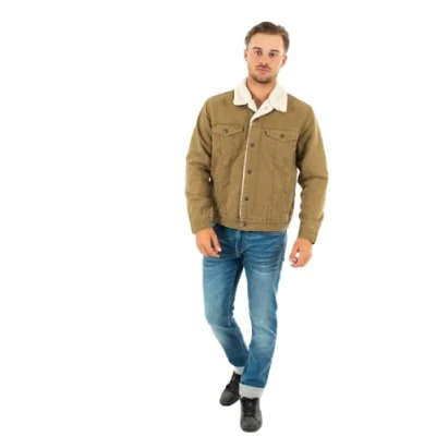 Abbildung von Levi&#039;s TYPE III Sherpa Trucker Jeansjacke, Herren, Größe: Small, Washed cougar
