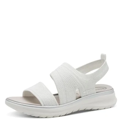 Abbildung von Tamaris Keilsandalette, Damen, Größe: 36, White silver Schuhe