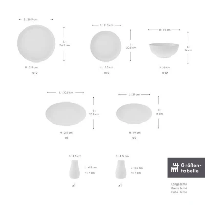 Abbildung von Karaca Geschirr Set Allure 41 Teiliges Geschirrset 12 personen New Bone Exquisite