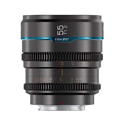 Abbildung von SIRUI Night Walker 55 mm T1.2 S35 Cine Objektiv, große Blende, manueller Fokus Objektiv (MS55R G, RF Halterung, Metallgrau)
