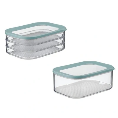 Abbildung von Mepal Vorratsdose Frischhaltedosen Starter Set Meat &amp; Cheese, Nordic Green, Styrol Acrylnitril (SAN), Polyethylen (PE), spülmaschinenfest, ideal für die Aufbewahrung von Lebensmitteln